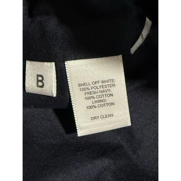 Ann Taylor Loft Pleated Dress Sleeveless Lined Womens 10 Petite Off White Blue - Picture 9 of 10